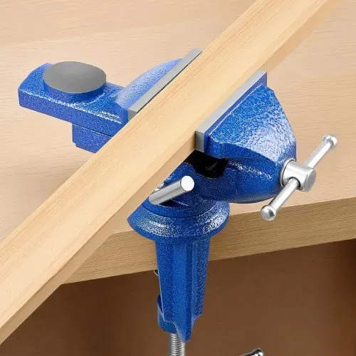 VEVOR Schraubstock, 7,62 cm, Tischschraubstock mit 360°-Drehsockel, Werkbankschraubstock, Gusseisenkonstruktion, für Holzbearbeitungs-, Metallbohr-, Gravier-, Schleif-, Schweiß- & Schneidearbeiten – Bild 7