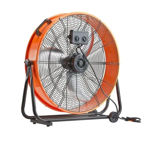 VEVOR Trommelventilator, Bodenventilator, Industrieventilator, 3 Gang, 8600 CFM, 360° verstellbare Neigung, 0-2-Stunden-Timer, Standventilator, Windmaschine für Lager, Werkstatt, Fabrik, Keller – Bild 9