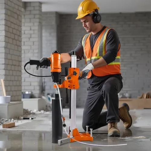 VEVOR Diamantkernbohrmaschine Kernbohrgerät, 202 mm max. Bohrdurchmesser, 2 in 1 Diamantbohrer 1500 W mit 4 Bohrern & einstellbarer Drehzahlen (1000 / 2500 U/min) für Beton Ziegel Stein – Bild 7