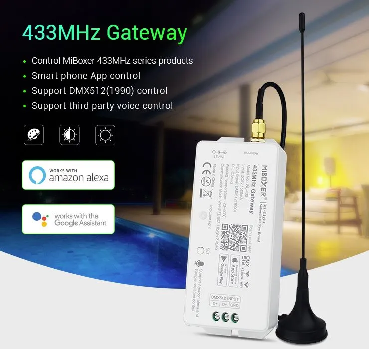 MiBoxer WL-433 LED LoRa (433MHZ) Controller DMX über LoRa MiBoxer WL-433 LED LoRa (433MHZ) Controller DMX über LoRa