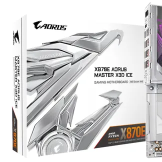 GIGABYTE X870E AORUS MASTER X3D ICE Mainboard – Unterstützt AMD Ryzen 9000 Prozessoren, 18+2+2-Phasen Digital-VRM, bis zu 9000 Hz DDR5 (OC), 2 x PCIe 5.0 + 3 x PCIe 4.0, Wi-Fi 7, 10 GbE LAN, USB 4 GIGABYTE X870E AORUS MASTER X3D ICE Mainboard – Unterstützt AMD Ryzen 9000 Prozessoren, 18+2+2-Phasen Digital-VRM, bis zu 9000 Hz DDR5 (OC), 2 x PCIe 5.0 + 3 x PCIe 4.0, Wi-Fi 7, 10 GbE LAN, USB 4
