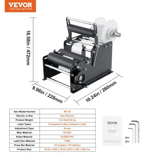 VEVOR Etikettiermaschine Manuell 15–20 Etiketten pro Minute Etikettenpistole Etikettenbreiten von 10–130 mm, Etikettenlängen von 10–300 mm Preisschilder Etikettiermaschine Flaschenetikettierer – Bild 6