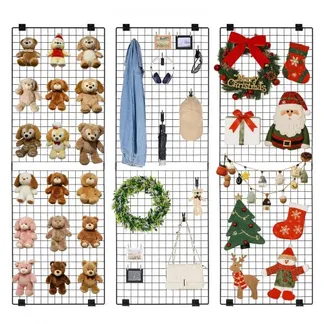 VEVOR Gitterwandpaneele Gitterwand 610 x 11 x 1828 mm 3 Stk. Wandgitter wandmontiertes Kunstausstellungsregal aus Karbonstahl, Fotowand Memoboard für Dekoration Lagerung Anschlagtafel Schwarz VEVOR Gitterwandpaneele Gitterwand 610 x 11 x 1828 mm 3 Stk. Wandgitter wandmontiertes Kunstausstellungsregal aus Karbonstahl, Fotowand Memoboard für Dekoration Lagerung Anschlagtafel Schwarz