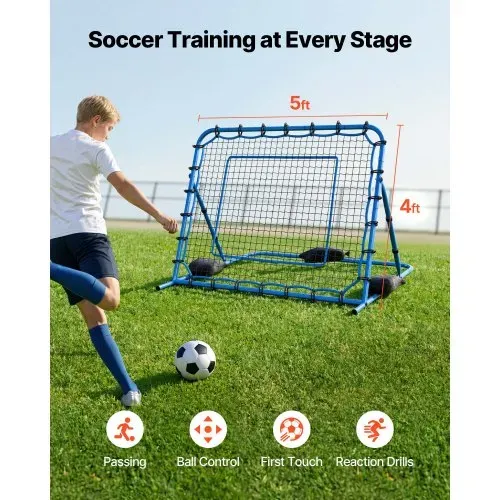 VEVOR Fußball Rebounder 147 x 117 cm, Rückprallnetz mit Verstellbarem Winkel & Robustem Eisenrahmen, PE-Trainingsnetz für Ballkontrolle & Passtraining, Balltrainingsgerät für Jugendliche & Erwachsene VEVOR Fußball Rebounder 147 x 117 cm, Rückprallnetz mit Verstellbarem Winkel & Robustem Eisenrahmen, PE-Trainingsnetz für Ballkontrolle & Passtraining, Balltrainingsgerät für Jugendliche & Erwachsene
