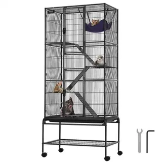 VEVOR 69″ rollender Frettchenkäfig aus Metall, großer 4-stöckiger Critter Nation-Käfig, Kleintierkäfig mit Rampen und Tablett, einfach aufzubauen für Hausratten, Hamster, Meerschweinchen, Chinchillas, Eichhörnchen, Igel, Hasen VEVOR 69″ rollender Frettchenkäfig aus Metall, großer 4-stöckiger Critter Nation-Käfig, Kleintierkäfig mit Rampen und Tablett, einfach aufzubauen für Hausratten, Hamster, Meerschweinchen, Chinchillas, Eichhörnchen, Igel, Hasen