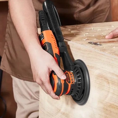 VEVOR Exzenterschleifer, 152 mm bürstenloser elektrischer Exzenterschleifer, 350 W, 6 variable Geschwindigkeiten, mit 10 Schleifpapieren, staubdichtem Anschluss und Schlauch, zum Holzschleifen – Bild 7