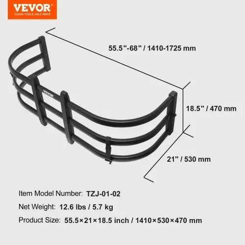 VEVOR Ladeflächenverlängerung Pickup Bed Expander 1410–1725 mm Einstellbare Länge, Ladeflächenteiler aus Aluminium Bed Extender Design mit 180° Drehung Laderaum Verlängerung Pickup Ladefläche – Bild 6