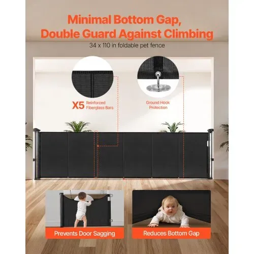 VEVOR einziehbares Babygitter (87 cm hoch ausziehbar bis 280 cm breit) ausziehbares Gitter für Kinder Haustiere, Netzmaterial, Treppenschutzgitter für Innentreppen Türen Flure Spielzimmer, Schwarz VEVOR einziehbares Babygitter (87 cm hoch ausziehbar bis 280 cm breit) ausziehbares Gitter für Kinder Haustiere, Netzmaterial, Treppenschutzgitter für Innentreppen Türen Flure Spielzimmer, Schwarz