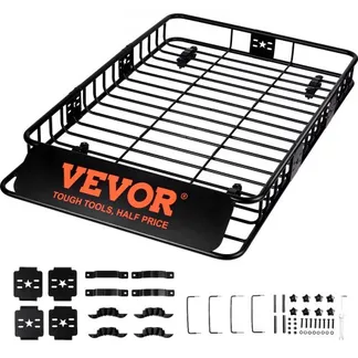 VEVOR Dachgepäckträger Korb Auto Dachkorb Universal 1630 x 990 x 152 mm, Dachgepäckträger Wanne 90 kg Tragfähigkeit Relingträger Fracht Gepäckablage Schwarz für Camping, Grillen, Autoreisen VEVOR Dachgepäckträger Korb Auto Dachkorb Universal 1630 x 990 x 152 mm, Dachgepäckträger Wanne 90 kg Tragfähigkeit Relingträger Fracht Gepäckablage Schwarz für Camping, Grillen, Autoreisen