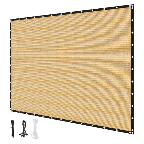 VEVOR 90 % Sonnenschutztuch Sichtschutz Schattenabdeckung (366 x 610 cm) für Pergola mit Edelstahlösen, Sonnensegeltuch mit 160 g/m² HDPE-Material, für Outdoor Terrasse Garten Hinterhof (Beige) – Bild 7