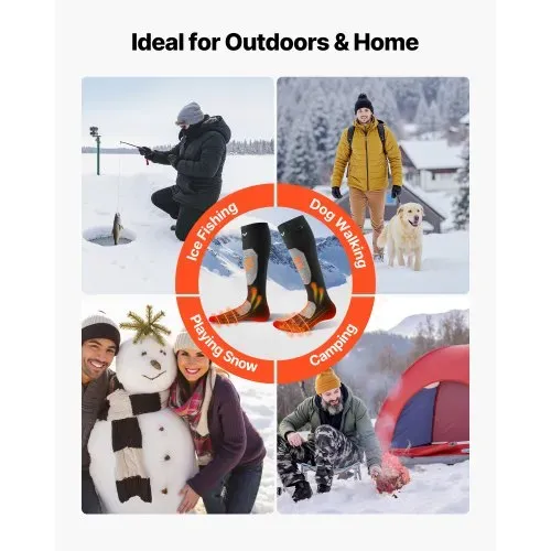 VEVOR Beheizte Socken Unisex, 5000 mAh Akkubetrieben, Wiederaufladbare Heizsocken mit 4 Heizstufen, Fußwärmer mit APP-Steuerung, Ideal für Outdoor, Camping, Wandern, Größe L – Bild 5