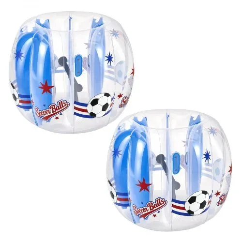 VEVOR 2 Stk. 1,2 m Bumper Sumo Bälle 0,5 mm aus PVC Aufblasbare Stoßbälle für Rasen, Park, Camping und Hinterhof, Heißverklebte Griffe, Stabil sitzende Schultergurte und Gurtversteller, Fußballmotiv – Bild 8