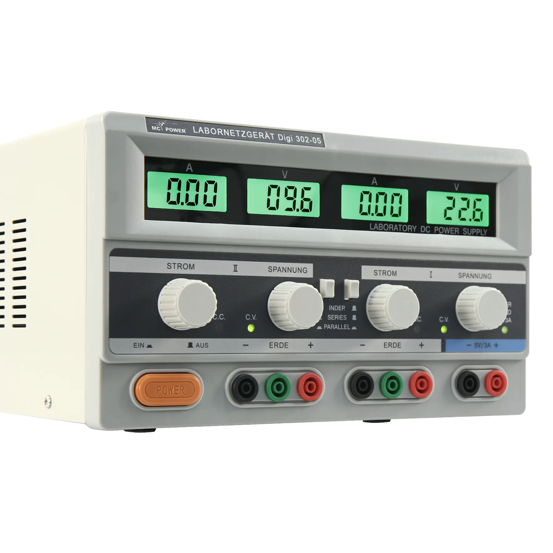 Labornetzgerät McPower ''Digi 302-05'', 2x 0-30V, 0-5A, 1x 5V/3A – Bild 4