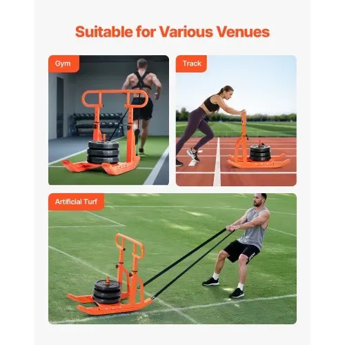 VEVOR Gewichtsschlitten Kraftschlitten Krafttrainingsschlitten zur Verbesserung der Geschwindigkeit bei sportlichen Übungen, Fitnessgerät mit Griff, kompatibel mit 25/51 mm Gewichtsscheiben – Bild 5