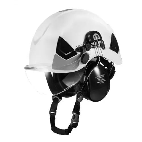 VEVOR Schutzhelm ANSI/ISEA Z89.1-zugelassener ABS-Sicherheitshelm mit Visier & Ohrenschützern, verstellbarer Industriehelm belüfteter Bauhelm Arbeitshelm für Industriebau Arbeitskleidung Weiß – Bild 10