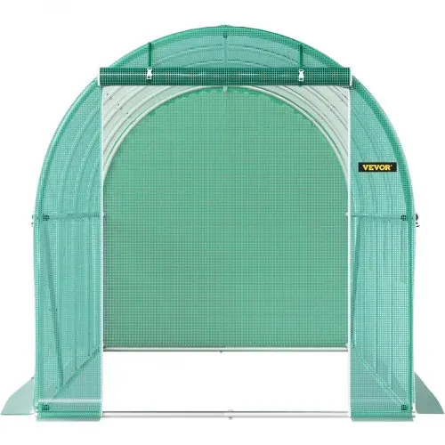 VEVOR Foliengewächshaus 4,6x2,1x2,1m Bogendach Gewächshaus Verzinkter Stahlrahmen PE Abdeckung Frühbeet Treibhaus Wasserdicht UV-Beständig Grün Mobiler Folientunnel Ideal für Anbau von Gemüse Blumen – Bild 9
