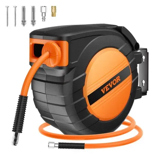 VEVOR Druckluft Schlauchtrommel, 9,52 mm x 15,24 m Luftschlauch, max. 300 PSI, Schlauchaufroller mit automatischem Aufrollen, Decken-/Wandmontage, geschlossene PP-Rolle & 180°-Schwenkhalterung – Bild 8