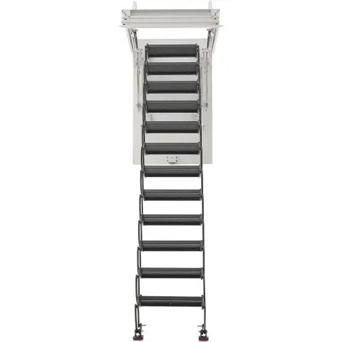 VEVOR Dachbodenleiter, Tragkraft 299,4 kg, passend für Deckenhöhen von 2,9-3,1 m & Öffnungsgröße von 1000,76x698,5 mm, Scherentreppe aus legiertem Stahl mit Zugstange für Dachboden – Bild 10