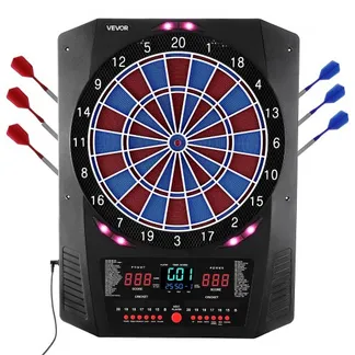 VEVOR Elektronische Dartscheibe, 342,9 mm E Dartboard mit 45 Spielen & 474 Variationen für bis zu 8 Spieler, 6 Dartschäfte mit Flights & 50 Ersatz-Pfeilspitzen, farbiger LED-Cricket-Punktebildschirm VEVOR Elektronische Dartscheibe, 342,9 mm E Dartboard mit 45 Spielen & 474 Variationen für bis zu 8 Spieler, 6 Dartschäfte mit Flights & 50 Ersatz-Pfeilspitzen, farbiger LED-Cricket-Punktebildschirm