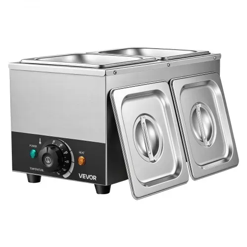 VEVOR Schokoladenschmelzmaschine 2 Abnehmbare Behälter Edelstahl 800 W, für Bäckereien, Konditoreien und Restaurants, mit Temperaturregelung 30–85 ℃, Trockenlaufschutz, Schokoladentempiermaschine – Bild 9