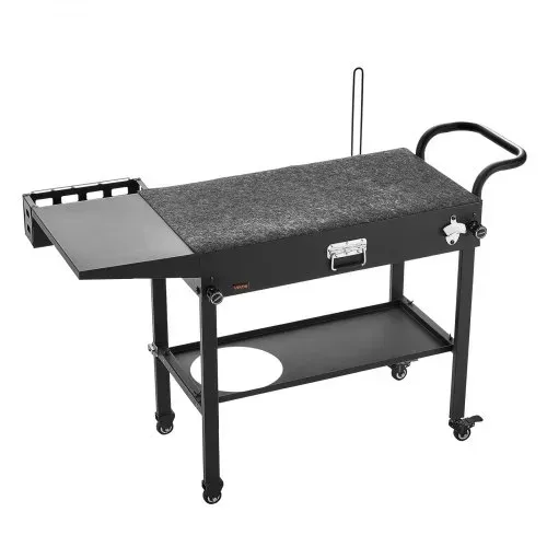 VEVOR Grillwagen Outdoor 787x432 mm (Tischplattengröße), Klappbarer Grilltisch mit Taschentuchhalter & Haken & Rädern & Seitentisch, Grillvorbereitungstisch Servierwagen für Picknick Küche Garten – Bild 10