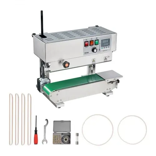 VEVOR Durchgehende Beutelband-Versiegelungsmaschine, 0,24-0,47 Zoll/6-12 mm Siegelbreite, vertikale Bandsiegelmaschine mit digitaler Temperaturregelung, Beutelsiegelgerät aus Edelstahl für 0,02-0,8 mm starke Plastikbeutelfolien – Bild 8