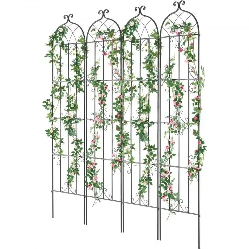 VEVOR Rankhilfe für Kletterpflanzen, 51x220 cm, 4er-Set rostfreies Metallspalier für Gartenblumen, Kletterrosen-Spalier, Rankgitter, Gurkenstütze, dekoratives Clematis-Spalier für Innenhöfe & Rasen – Bild 9