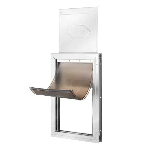 VEVOR Haustierklappe Hundeklappe aus Aluminiumrahmen mit Schloss & Klappensystem 287 x 407 mm, wetterfeste Hundeklappe Haustiertüre geeignet für Katzen Hunde Kätzchen (Weiß-M) einfache Montage – Bild 8