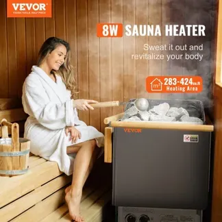 VEVOR Saunaofen, 8 kW, 400 V, 3N tragbare Saunaheizung für drinnen & draußen mit 3-Stunden-Timer, integrierte Steuerung für 8–12 m³, gewerbliche Nutzung in der Spa-Dusche von Hotels, max. 110 °C VEVOR Saunaofen, 8 kW, 400 V, 3N tragbare Saunaheizung für drinnen & draußen mit 3-Stunden-Timer, integrierte Steuerung für 8–12 m³, gewerbliche Nutzung in der Spa-Dusche von Hotels, max. 110 °C