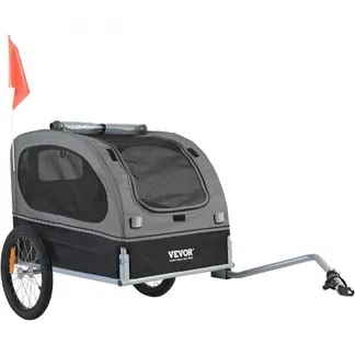 VEVOR Hundeanhänger 40 kg Fahrradanhänger Kohlenstoffstahl + 600D Oxford-Gewebe + PP faltbar 1440 x 720 x 779 mm als Anhänger Gefaltete Größe 760 x 560 x 195 mm Schwarz&Grau VEVOR Hundeanhänger 40 kg Fahrradanhänger Kohlenstoffstahl + 600D Oxford-Gewebe + PP faltbar 1440 x 720 x 779 mm als Anhänger Gefaltete Größe 760 x 560 x 195 mm Schwarz&Grau