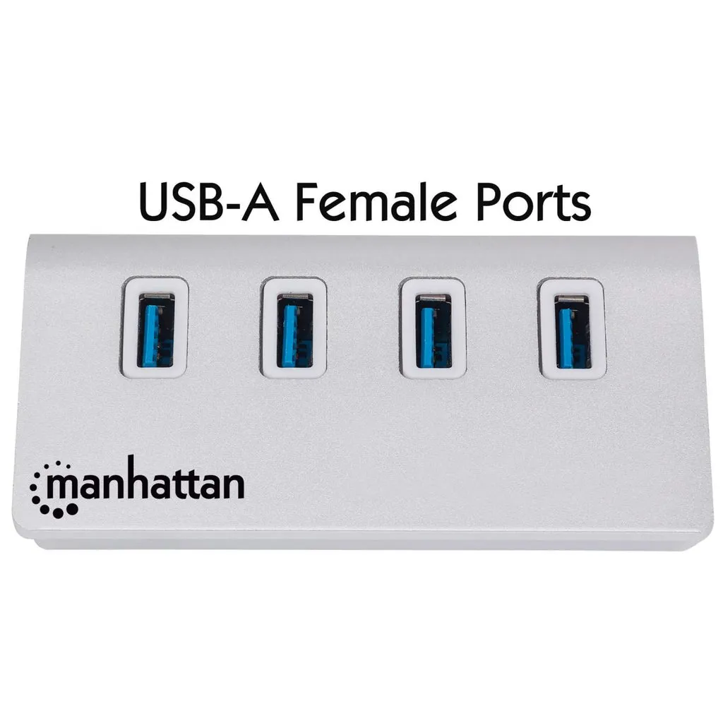 Manhattan 4-Port USB 3.0 Hub, Vier USB 3.0 Typ A-Ports, Aluminiumgehäuse, Stromversorgung über USB – Bild 3