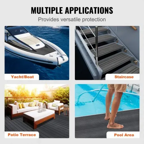 VEVOR Bootsbodenbelag, Bootsdeck aus EVA-Schaum, 2400 x 600 x 6 mm, rutschfester, selbstklebender Bodenbelag, 14400 cm² großer Marineteppich für Boote, Yachten, Pontons, Kajakdecks – Bild 5