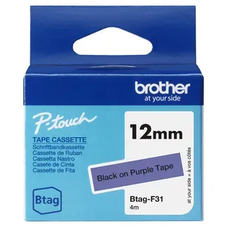 Brother BTAG-F31 Etiketten erstellendes Band Schwarz auf violett Brother BTAG-F31 Etiketten erstellendes Band Schwarz auf violett