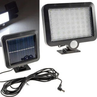 LED Solar Wandleuchte m. Bewegungsmelder 300lm, 6000K, Akku, externe Solarzelle LED Solar Wandleuchte m. Bewegungsmelder 300lm, 6000K, Akku, externe Solarzelle