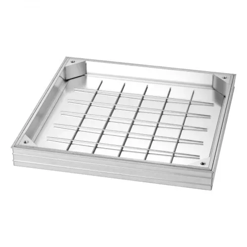 VEVOR Schachtabdeckung mit Rahmen 50 x 50 cm, Unsichtbarer Schachtdeckel Auspflasterbarer Klärgrubendeckel aus Aluminiumlegierung für Integrierten Abflusskanal auf Gehwegen in Gärten auf Terrassen – Bild 9