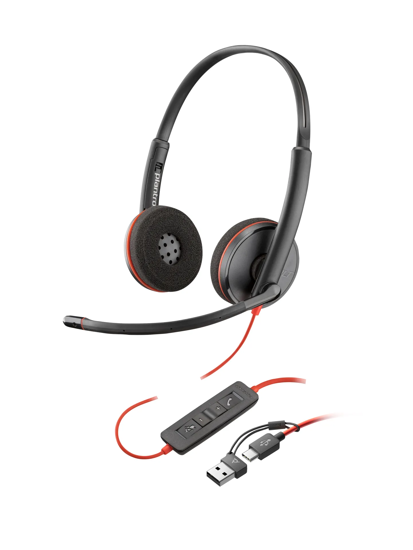 HP Poly Blackwire 3210 Monaurales USB-C-Headset + USB-C/A-Adapter – Bild 6