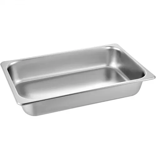 VEVOR Edelstahl Behälter 4 Stück, Speisebehälter Essens Behälter mit Deckel, Antihaft Teller, 53,7 x 33 x 9,5 cm, kommerzieller Warmhaltebehälter für Speisen, Torten, Aufläufe, Hotelpfanne Tisch, Food – Bild 9