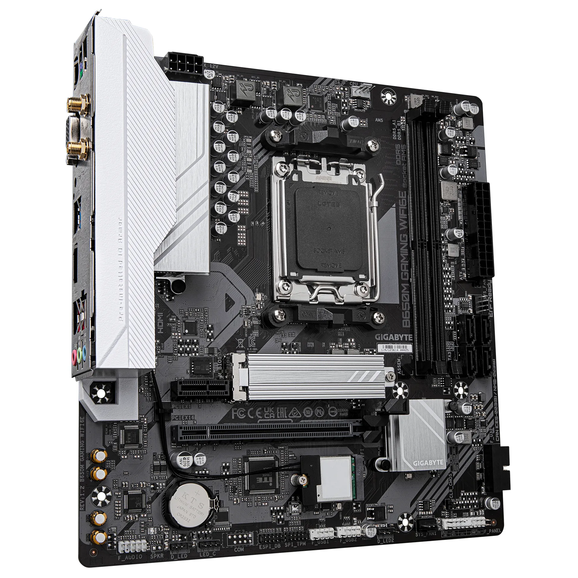 GIGABYTE B650M GAMING WIFI6E Mainboard - AMD Ryzen 9000 Serie CPUs, 5+2+2 Phasen VRM, bis zu 6400 MHz DDR5 (OC), 1xPCIe 4.0 M.2, 2,5 GbE LAN, WIFI 6E, USB 3.2 Gen 1 – Bild 3