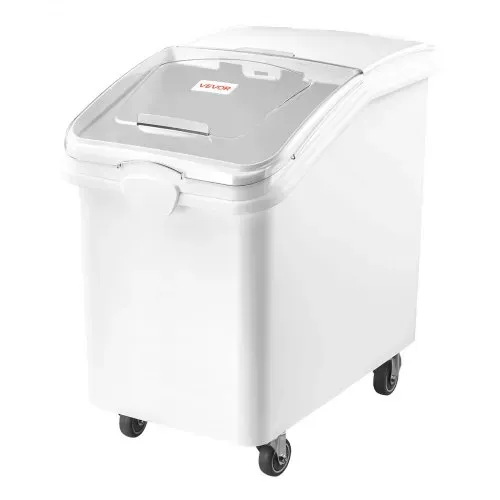 VEVOR Reisbehälter 120 L PP Vorratsbehälter mit Sichtfenster und 4 Rollen, für Getreide, Reis (90 kg), Müsli und Mehl (66 kg), mit Schiebedeckel, Großer Entnahmeöffnung, Schaufel, Tierfutterbehälter – Bild 9