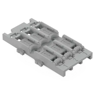 Befestigungsadapter WAGO, 3-fach, für Durchgangsverbinder mit Hebel,Rastfuß,grau Befestigungsadapter WAGO, 3-fach, für Durchgangsverbinder mit Hebel,Rastfuß,grau