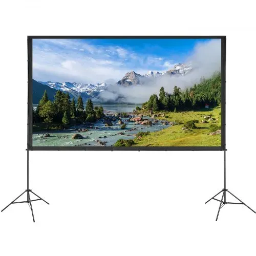 VEVOR Projektion Beamer Leinwand mit Ständer 304,8 cm HD 4K Outdoor Indoor Projektor Screen Schnelles Klappbare Tragbare Filmleinwand 16: 9 für Heimkino, Camping und Freizeitveranstaltungen Schwarz – Bild 9