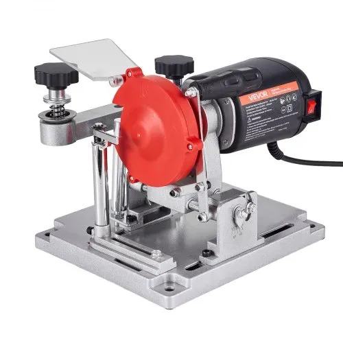 VEVOR 140W Sägeblattschärfgerät, 5700 U/min Kreissägeblattschleifer mit 100mm Schleifscheibe, Elektr. Schärfmaschine mit ±25° Einstellwinkel für 90-400mm Sägeblätter, Blattschärfer für Holzbearbeitung – Bild 8