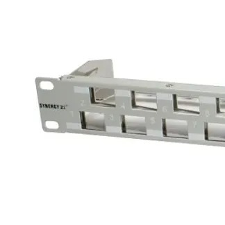 Keystone, Modulträger, 19″Patchpanel für 24xTP-Modul, 1HE(t 96mm) 45Grad Schrägauslass, Lichtgrau, Synergy 21, Keystone, Modulträger, 19″Patchpanel für 24xTP-Modul, 1HE(t 96mm) 45Grad Schrägauslass, Lichtgrau, Synergy 21,