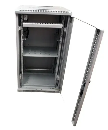 ALLNET 19"Schrank, 22HE, B600/T 600mm, Glastür, Lichtgrau, SNB-Serie, – Bild 5