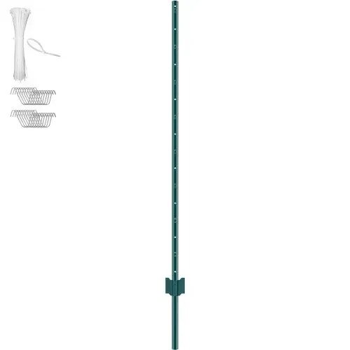 VEVOR 5 Fuß Zaunpfosten, 10er-Pack T-Pfosten Hochleistungs-Zaunpfosten aus Metall, stabile Zaunpfähle aus Stahl für Gartenhof, Rasen, Bauernhöfe und Maschendrahtzäune im Freien, grün – Bild 8