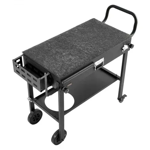 VEVOR Grillwagen Outdoor 787x432 mm (Tischplattengröße), Klappbarer Grilltisch mit Taschentuchhalter & Rädern & magnetischer Werkzeugablage, Grillvorbereitungstisch Servierwagen für Picknick Küche – Bild 8