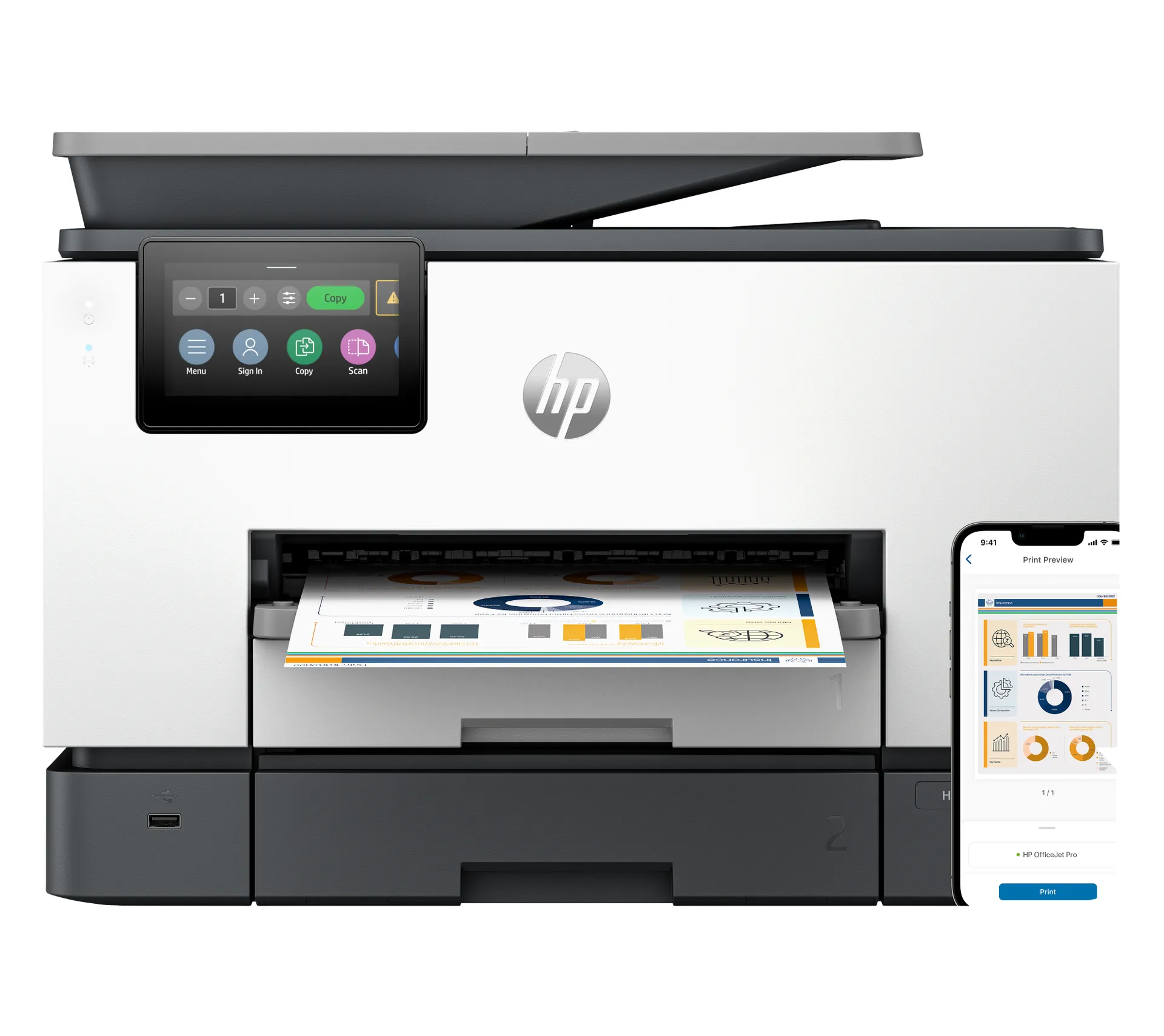 HP OfficeJet Pro 9130b Wireless All-in-One Farbe Drucker, Beidseitiger Druck; Kopierer, Scanner HP OfficeJet Pro 9130b Wireless All-in-One Farbe Drucker, Beidseitiger Druck; Kopierer, Scanner