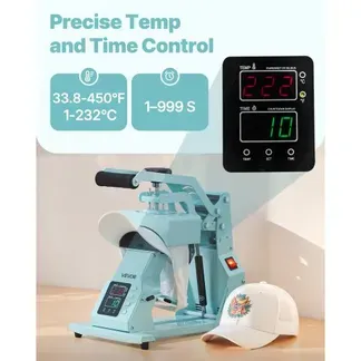 VEVOR Hutpresse mit 2 austauschbaren Platten (16 x 6,5 cm / 16 x 8 cm), Hut-Hitzepresse mit präziser Temperatur- und Zeitregelung, Mützenpresse Heat Press für Kappen Stirnbänder Gesichtsmasken VEVOR Hutpresse mit 2 austauschbaren Platten (16 x 6,5 cm / 16 x 8 cm), Hut-Hitzepresse mit präziser Temperatur- und Zeitregelung, Mützenpresse Heat Press für Kappen Stirnbänder Gesichtsmasken