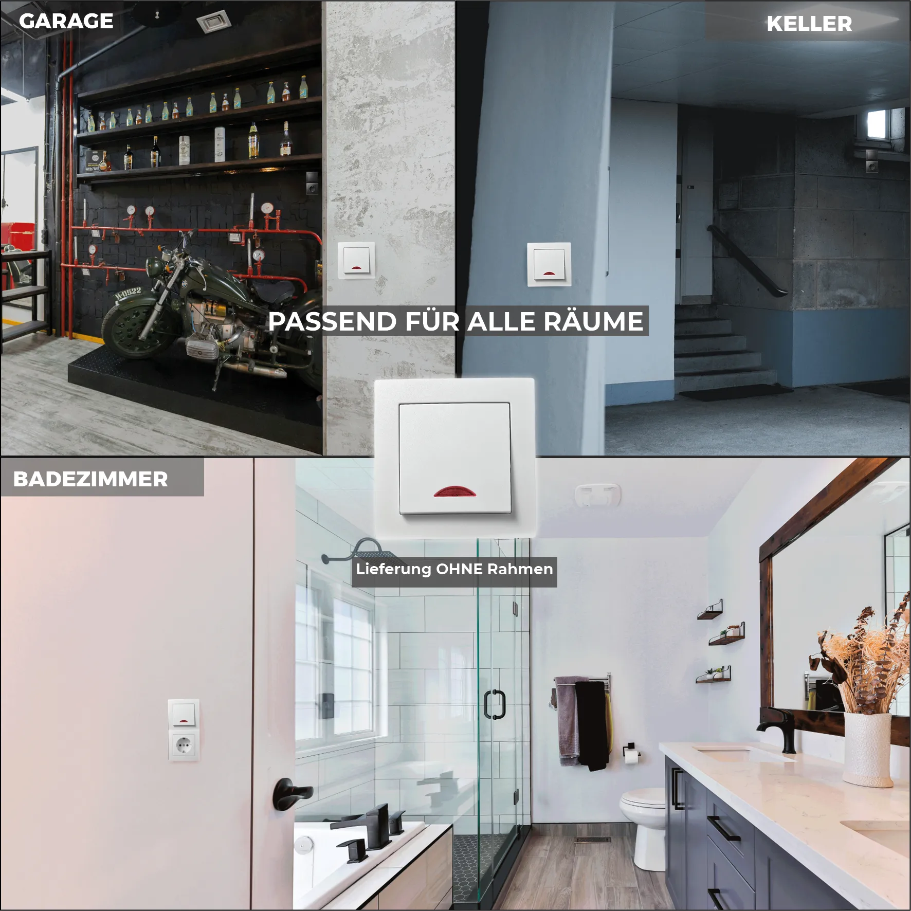 Schalter McPower ''Flair'', 250V~/10A, UP, weiß mit Orientierungsleuchte – Bild 5