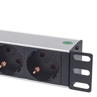 Intellinet 19″ 8-fach Steckdosenleiste, Schutzkontakt, Überlastschalter, Netzschalter, 3 m Stromkabel, 1 HE Intellinet 19″ 8-fach Steckdosenleiste, Schutzkontakt, Überlastschalter, Netzschalter, 3 m Stromkabel, 1 HE